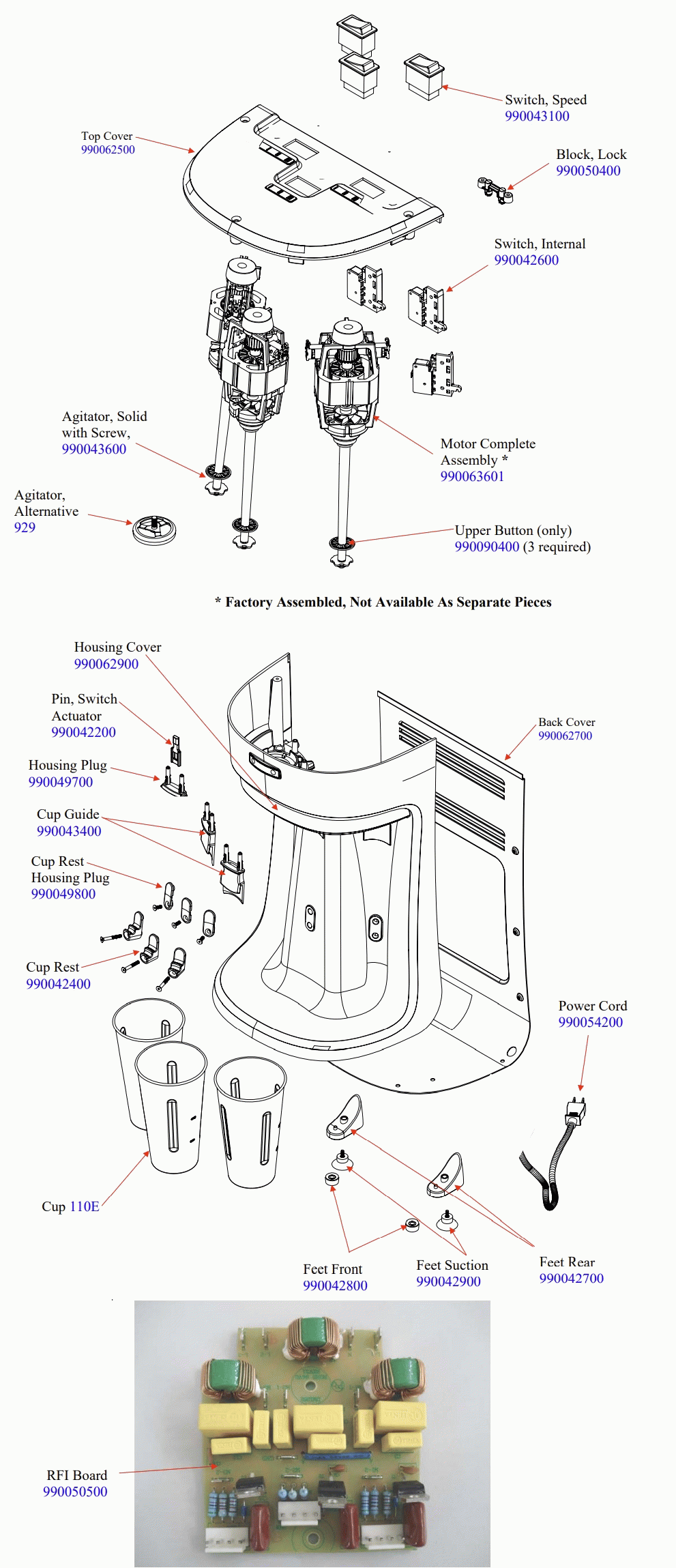 Diagram Diagram and Parts List for HMD-400-CE-A  Hamilton Beach Drink Mixer